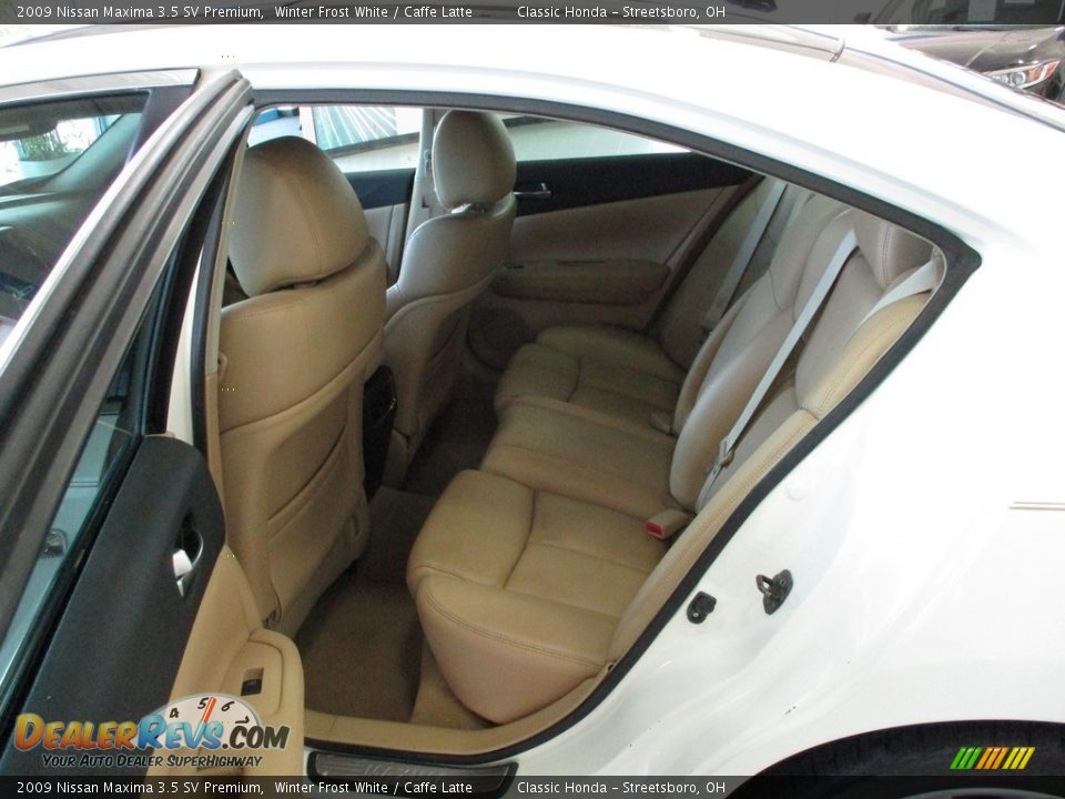 2009 Nissan Maxima 3.5 SV Premium Winter Frost White / Caffe Latte Photo #25