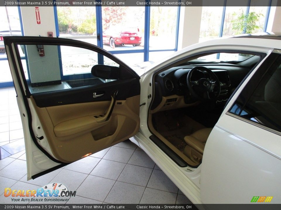 2009 Nissan Maxima 3.5 SV Premium Winter Frost White / Caffe Latte Photo #27