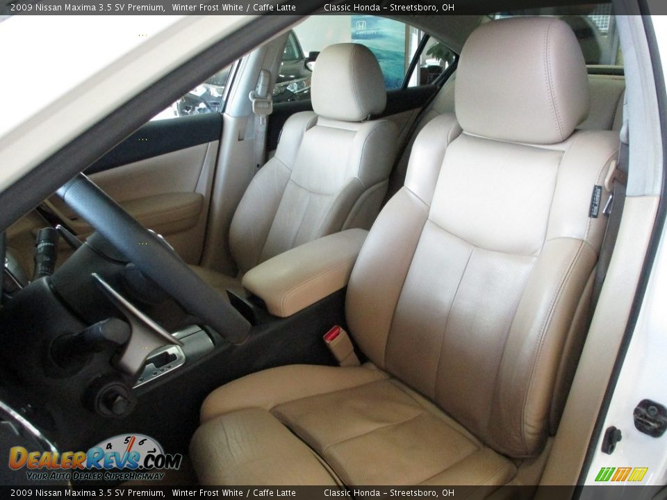 2009 Nissan Maxima 3.5 SV Premium Winter Frost White / Caffe Latte Photo #29