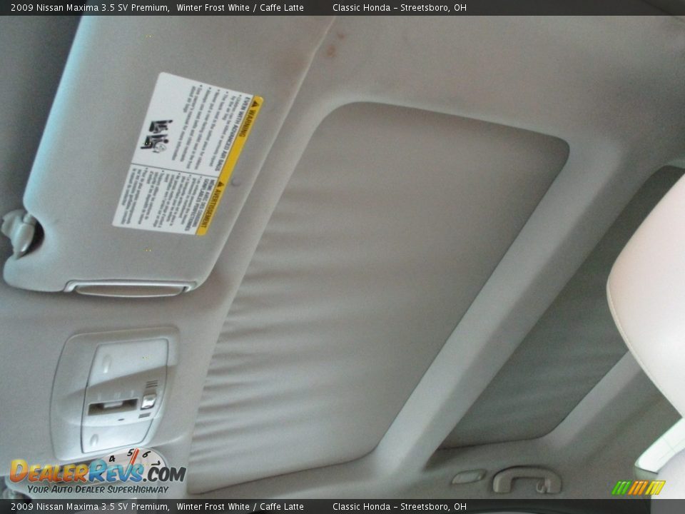 2009 Nissan Maxima 3.5 SV Premium Winter Frost White / Caffe Latte Photo #31