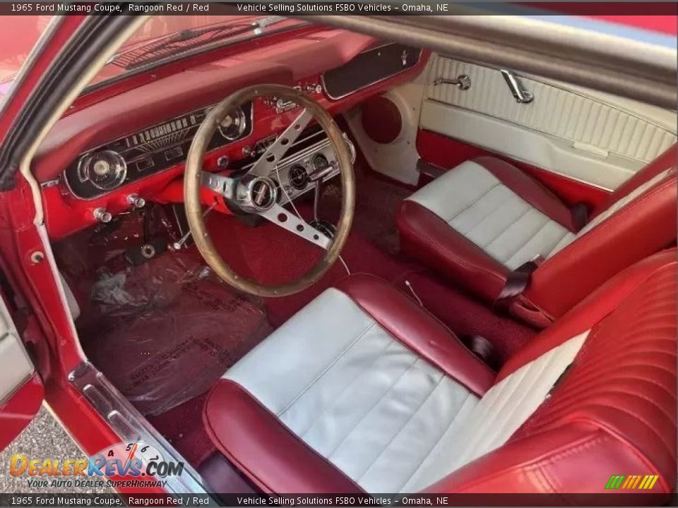 1965 Ford Mustang Coupe Rangoon Red / Red Photo #6
