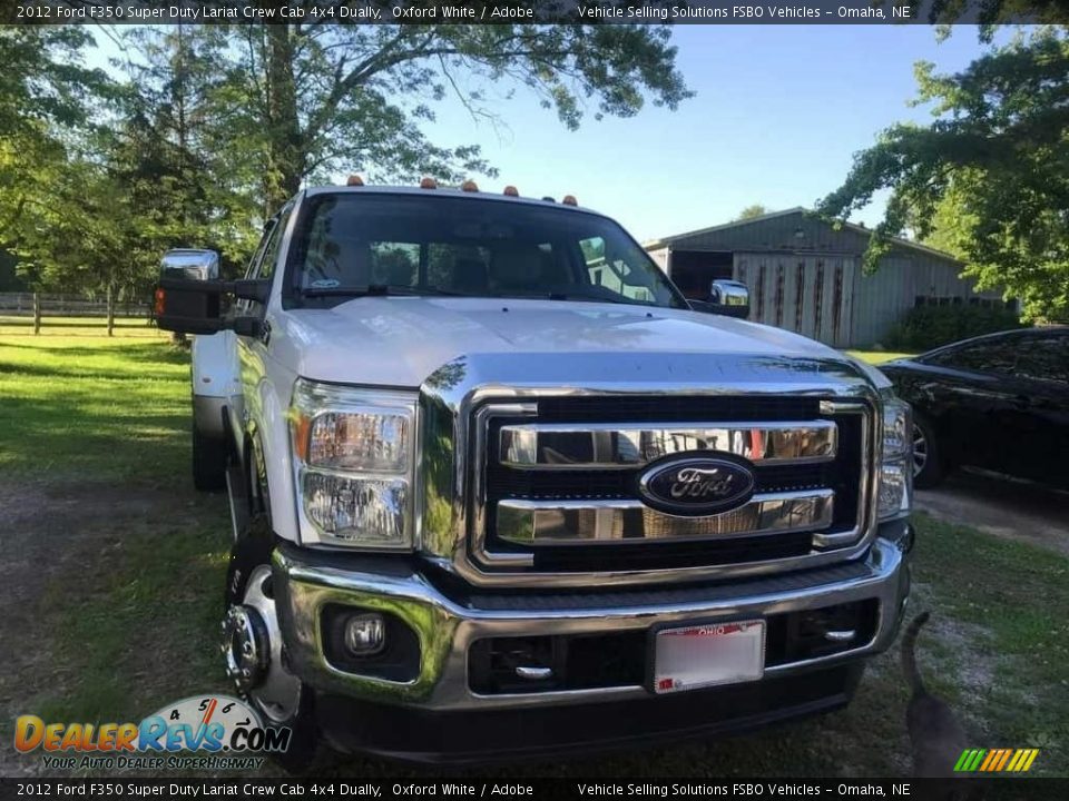 2012 Ford F350 Super Duty Lariat Crew Cab 4x4 Dually Oxford White / Adobe Photo #1