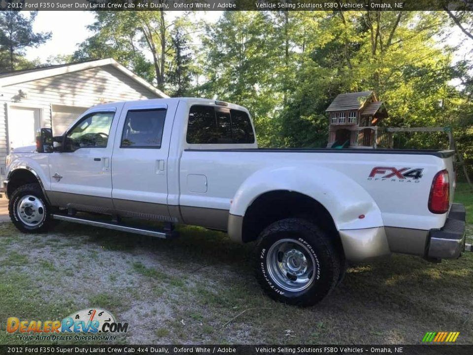 2012 Ford F350 Super Duty Lariat Crew Cab 4x4 Dually Oxford White / Adobe Photo #2