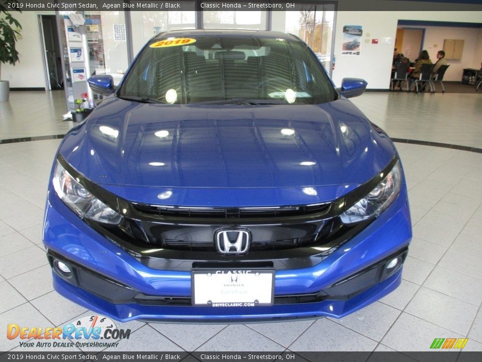 2019 Honda Civic Sport Sedan Agean Blue Metallic / Black Photo #2