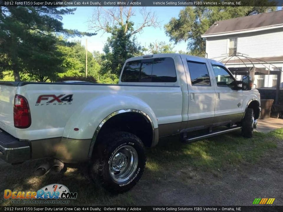 2012 Ford F350 Super Duty Lariat Crew Cab 4x4 Dually Oxford White / Adobe Photo #3