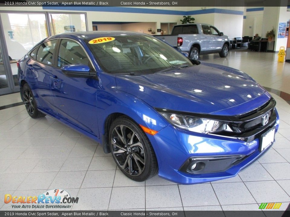 2019 Honda Civic Sport Sedan Agean Blue Metallic / Black Photo #3