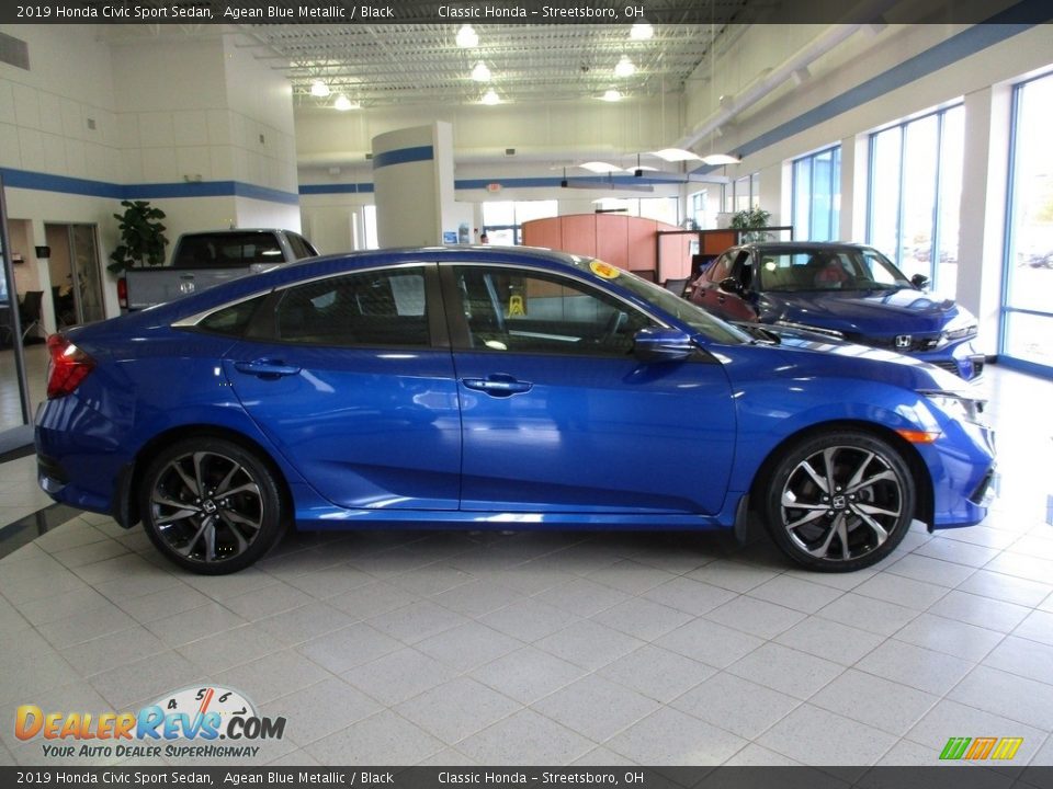 2019 Honda Civic Sport Sedan Agean Blue Metallic / Black Photo #4