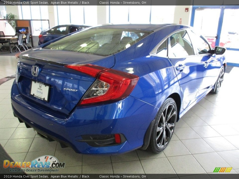 2019 Honda Civic Sport Sedan Agean Blue Metallic / Black Photo #7
