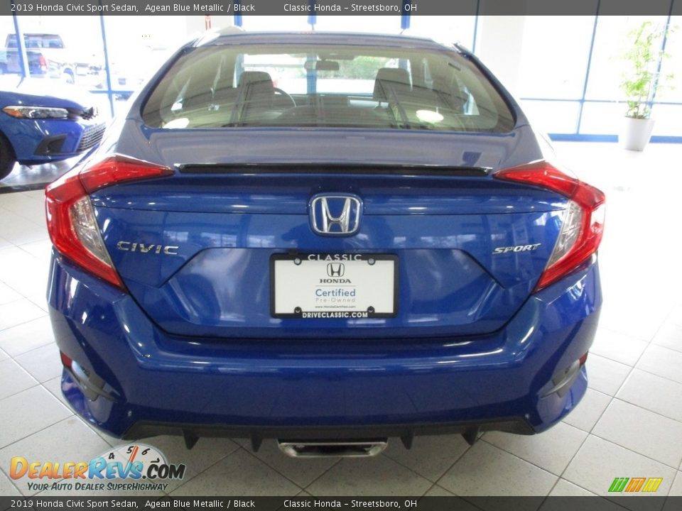 2019 Honda Civic Sport Sedan Agean Blue Metallic / Black Photo #8