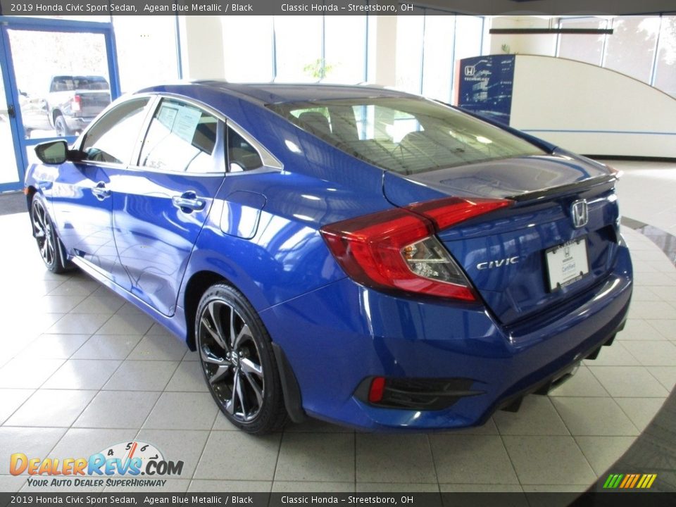 2019 Honda Civic Sport Sedan Agean Blue Metallic / Black Photo #9