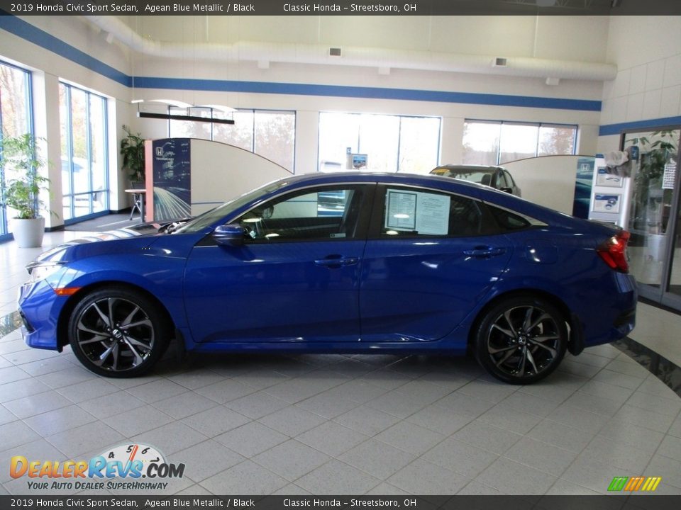 2019 Honda Civic Sport Sedan Agean Blue Metallic / Black Photo #10