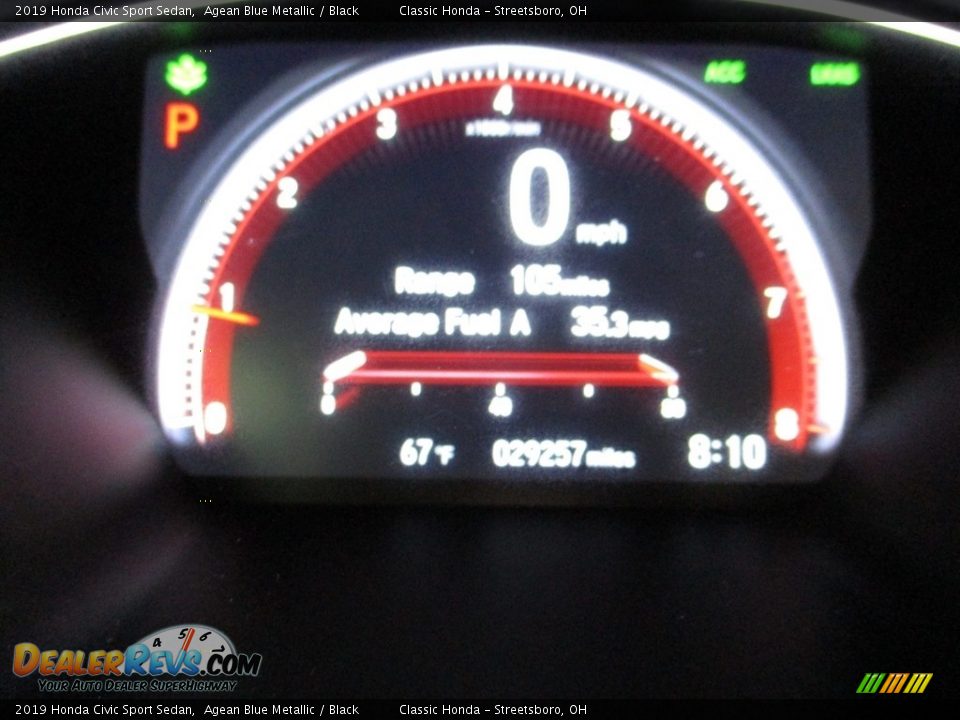 2019 Honda Civic Sport Sedan Agean Blue Metallic / Black Photo #32