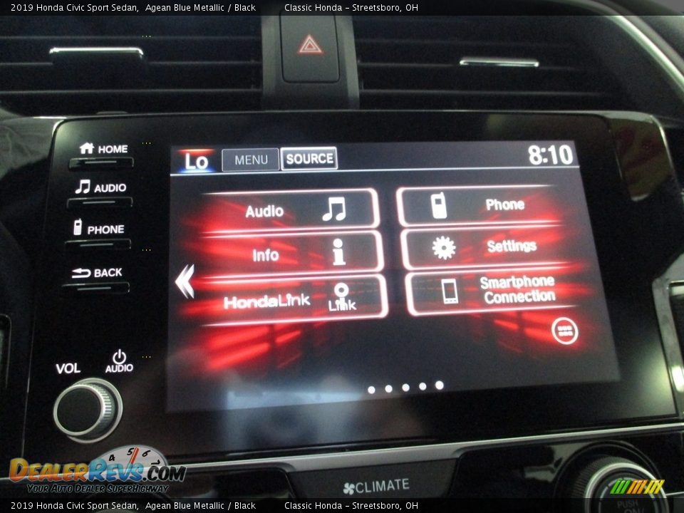 2019 Honda Civic Sport Sedan Agean Blue Metallic / Black Photo #35