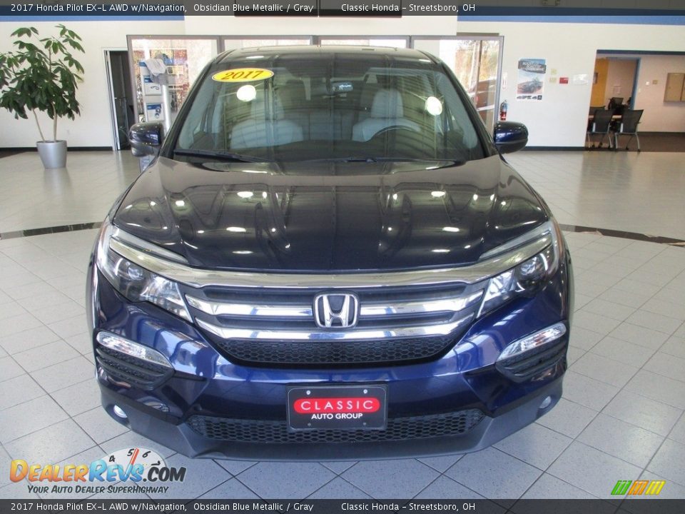 2017 Honda Pilot EX-L AWD w/Navigation Obsidian Blue Metallic / Gray Photo #2