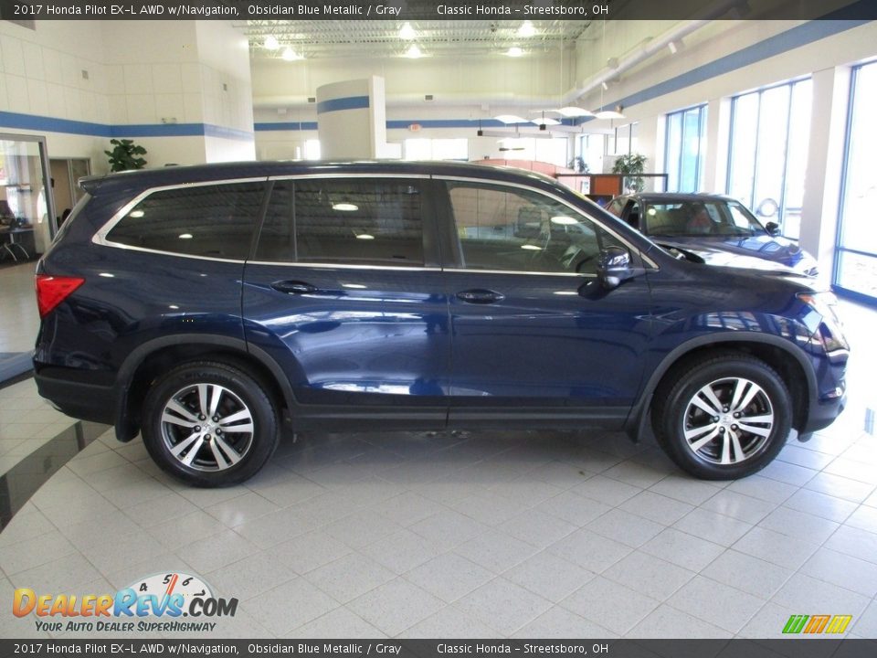 2017 Honda Pilot EX-L AWD w/Navigation Obsidian Blue Metallic / Gray Photo #4