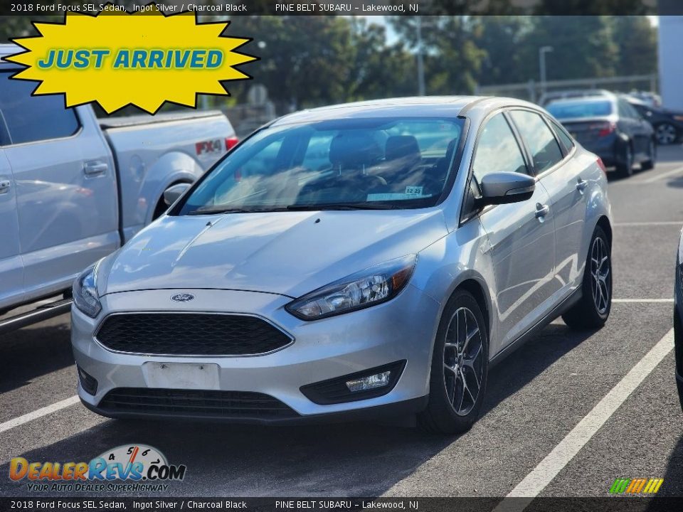 2018 Ford Focus SEL Sedan Ingot Silver / Charcoal Black Photo #1