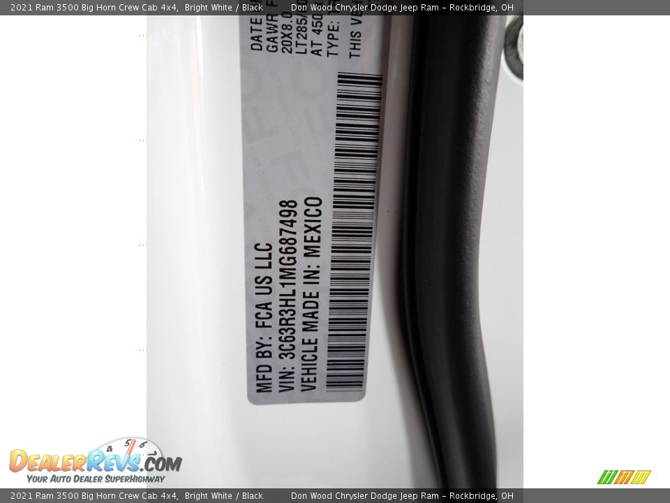 2021 Ram 3500 Big Horn Crew Cab 4x4 Bright White / Black Photo #33