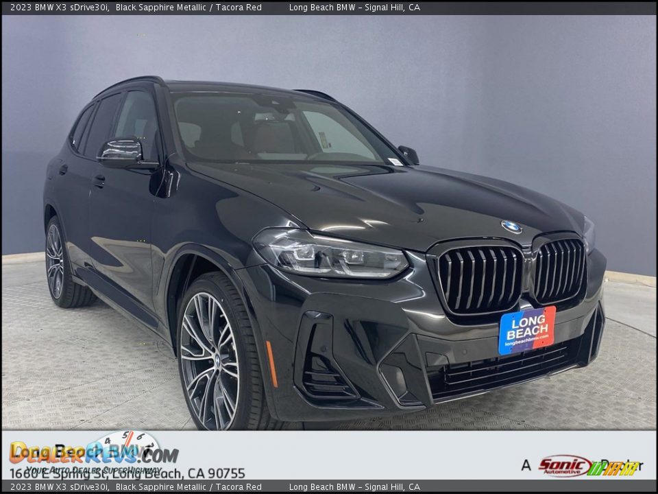 2023 BMW X3 sDrive30i Black Sapphire Metallic / Tacora Red Photo #1