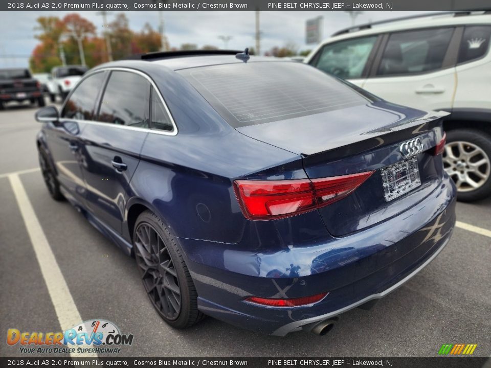2018 Audi A3 2.0 Premium Plus quattro Cosmos Blue Metallic / Chestnut Brown Photo #7