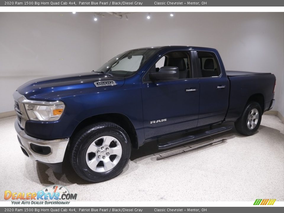 2020 Ram 1500 Big Horn Quad Cab 4x4 Patriot Blue Pearl / Black/Diesel Gray Photo #3