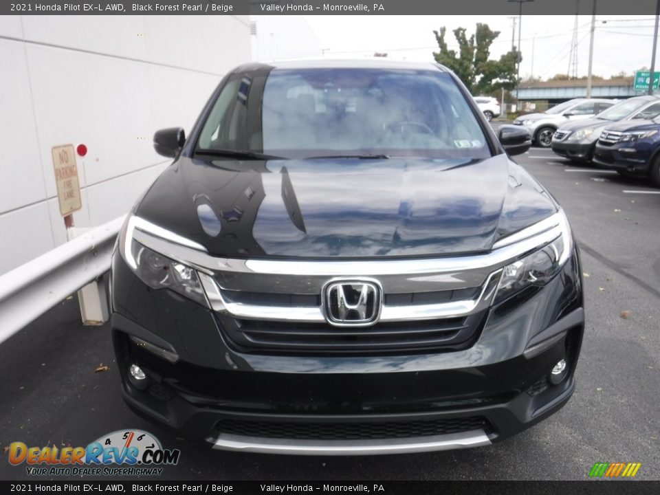 2021 Honda Pilot EX-L AWD Black Forest Pearl / Beige Photo #5