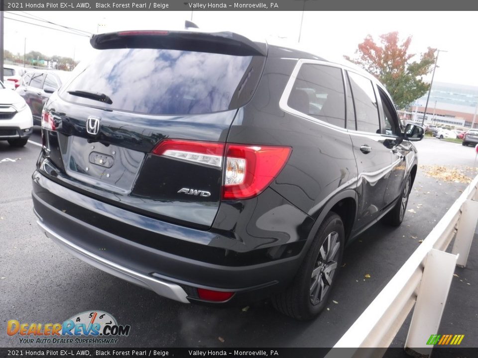 2021 Honda Pilot EX-L AWD Black Forest Pearl / Beige Photo #7
