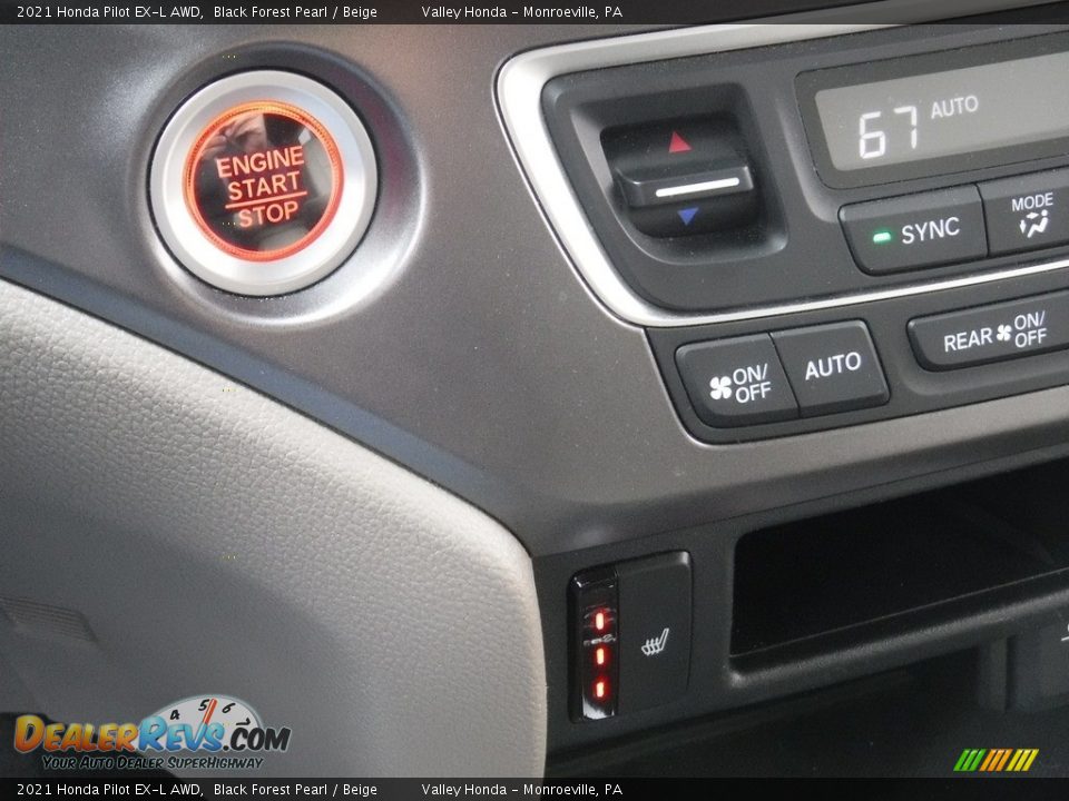2021 Honda Pilot EX-L AWD Black Forest Pearl / Beige Photo #25
