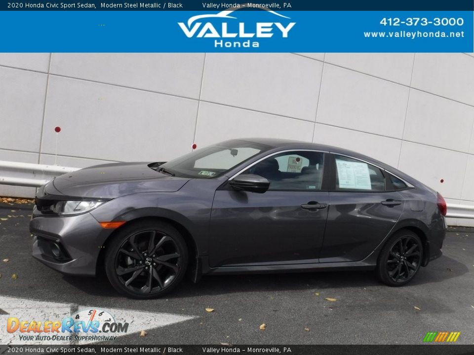 2020 Honda Civic Sport Sedan Modern Steel Metallic / Black Photo #2