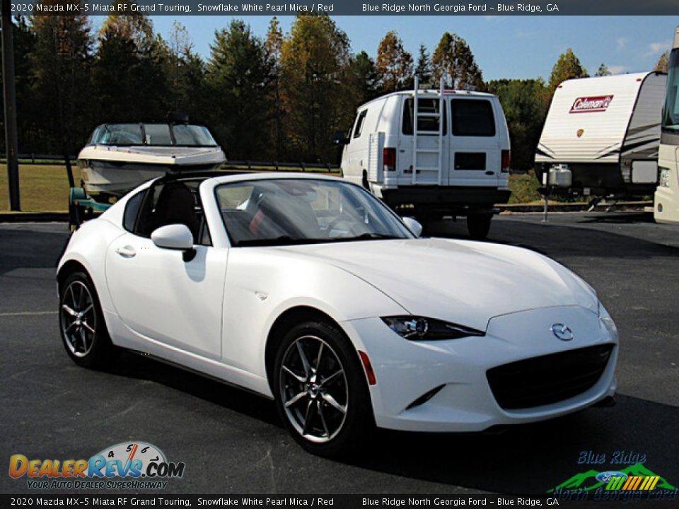 2020 Mazda MX-5 Miata RF Grand Touring Snowflake White Pearl Mica / Red Photo #7