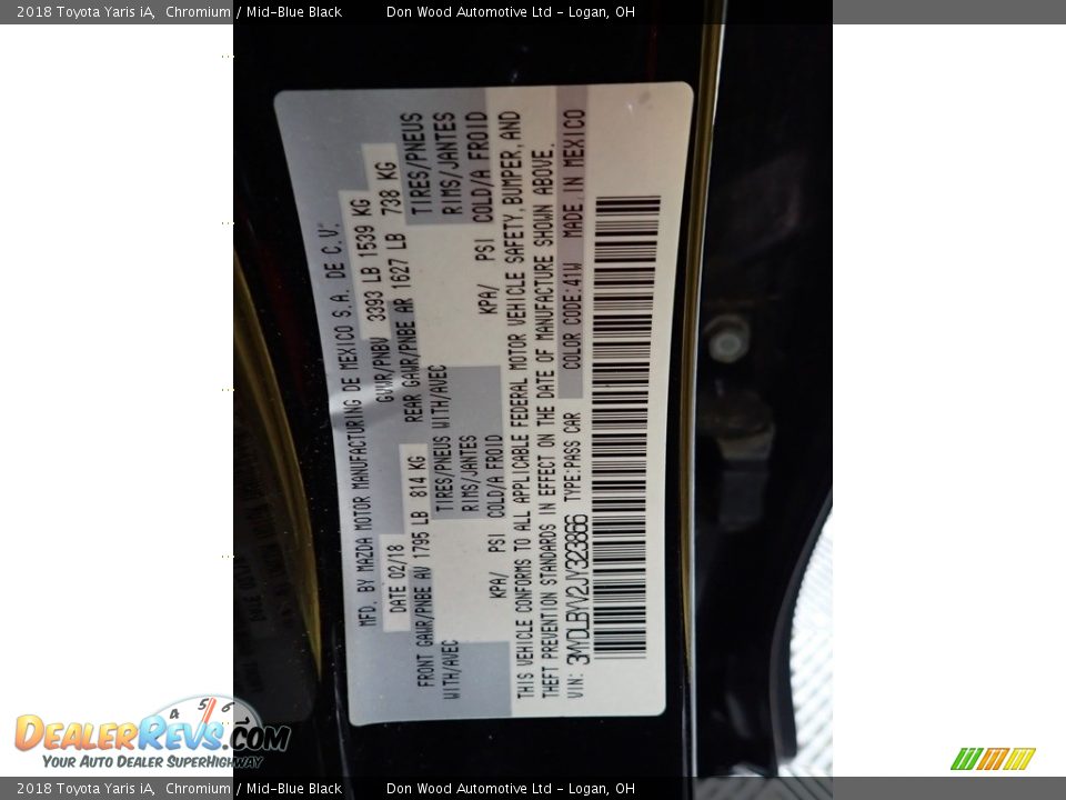 2018 Toyota Yaris iA Chromium / Mid-Blue Black Photo #28