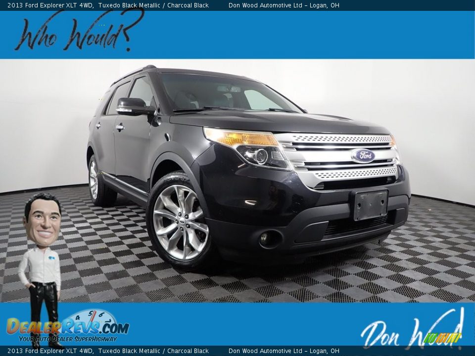 2013 Ford Explorer XLT 4WD Tuxedo Black Metallic / Charcoal Black Photo #1