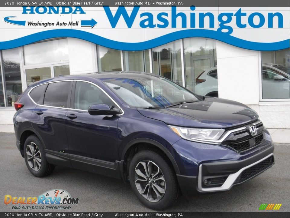 2020 Honda CR-V EX AWD Obsidian Blue Pearl / Gray Photo #1