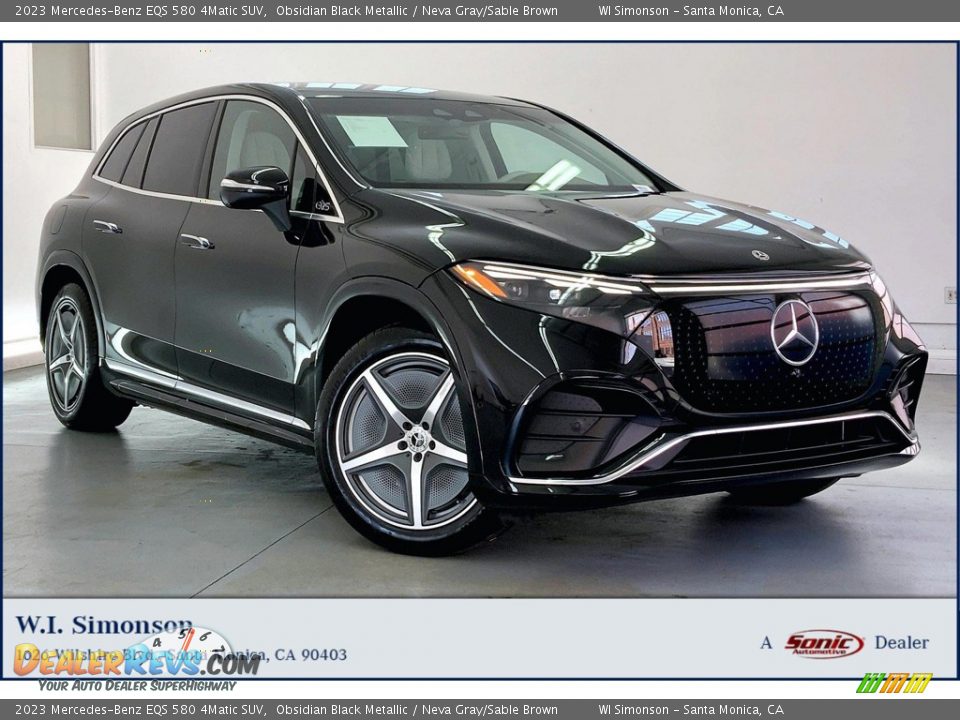 2023 Mercedes-Benz EQS 580 4Matic SUV Obsidian Black Metallic / Neva Gray/Sable Brown Photo #1