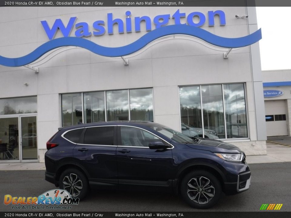 2020 Honda CR-V EX AWD Obsidian Blue Pearl / Gray Photo #2
