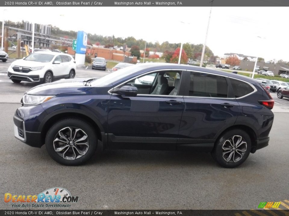2020 Honda CR-V EX AWD Obsidian Blue Pearl / Gray Photo #7