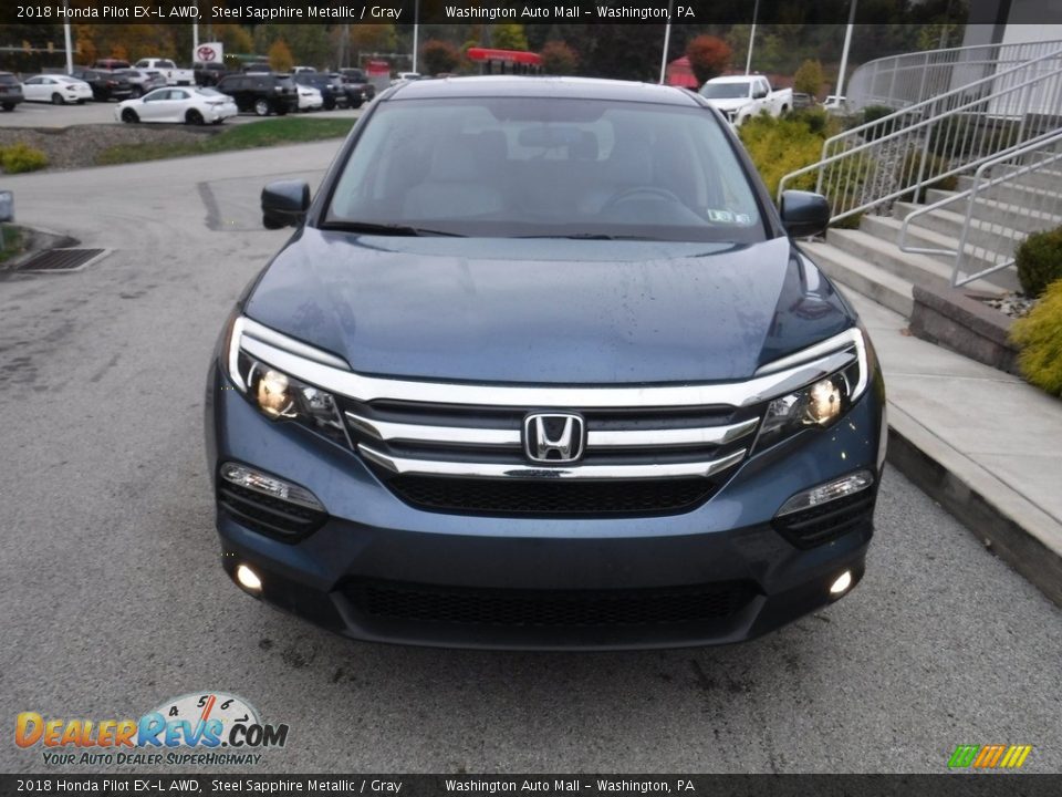 2018 Honda Pilot EX-L AWD Steel Sapphire Metallic / Gray Photo #11