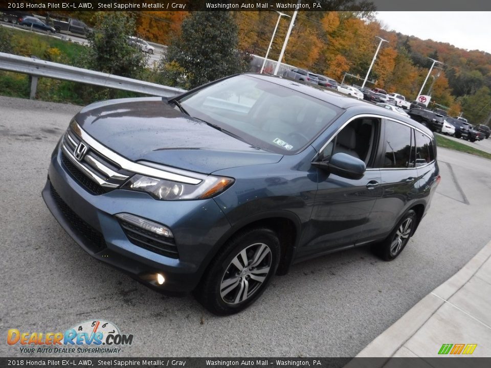 2018 Honda Pilot EX-L AWD Steel Sapphire Metallic / Gray Photo #12