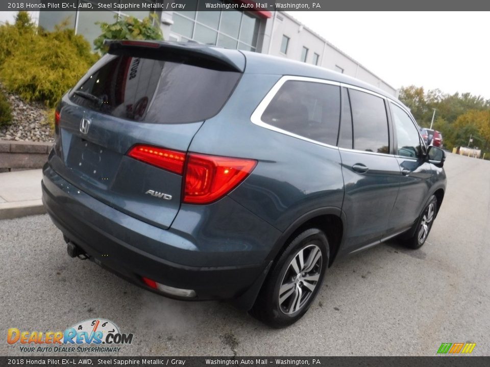 2018 Honda Pilot EX-L AWD Steel Sapphire Metallic / Gray Photo #16