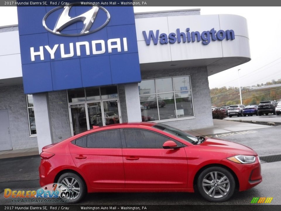 2017 Hyundai Elantra SE Red / Gray Photo #2