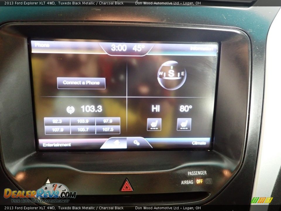 2013 Ford Explorer XLT 4WD Tuxedo Black Metallic / Charcoal Black Photo #20