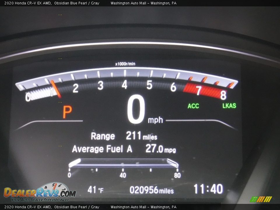 2020 Honda CR-V EX AWD Obsidian Blue Pearl / Gray Photo #32