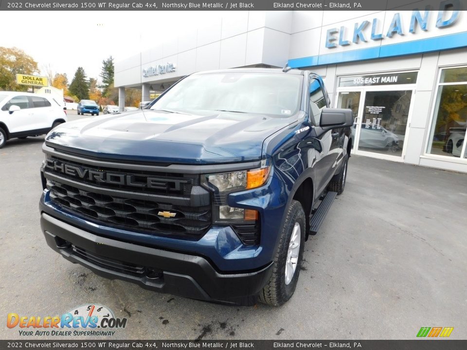 2022 Chevrolet Silverado 1500 WT Regular Cab 4x4 Northsky Blue Metallic / Jet Black Photo #3