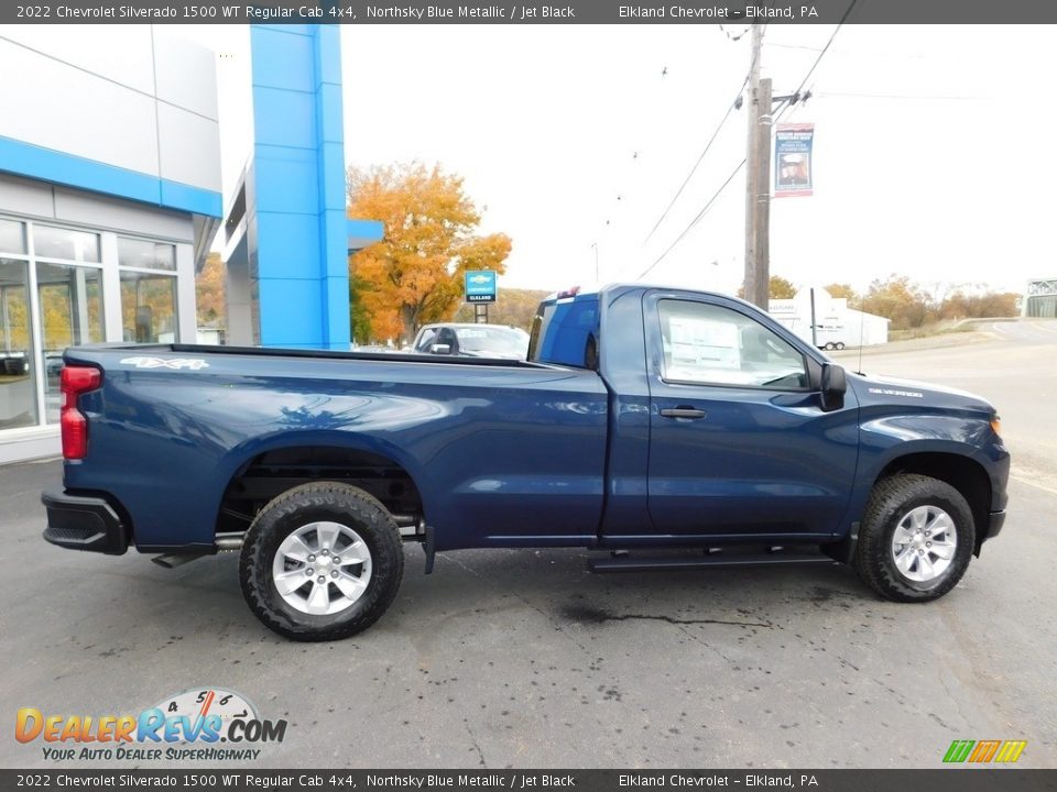 2022 Chevrolet Silverado 1500 WT Regular Cab 4x4 Northsky Blue Metallic / Jet Black Photo #8