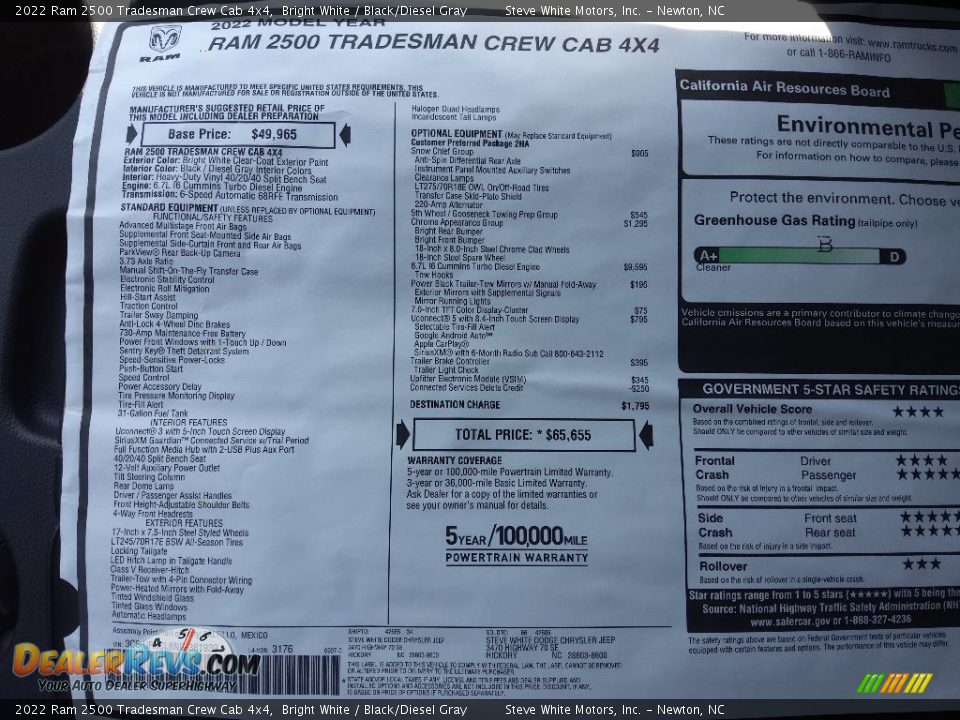 2022 Ram 2500 Tradesman Crew Cab 4x4 Bright White / Black/Diesel Gray Photo #26
