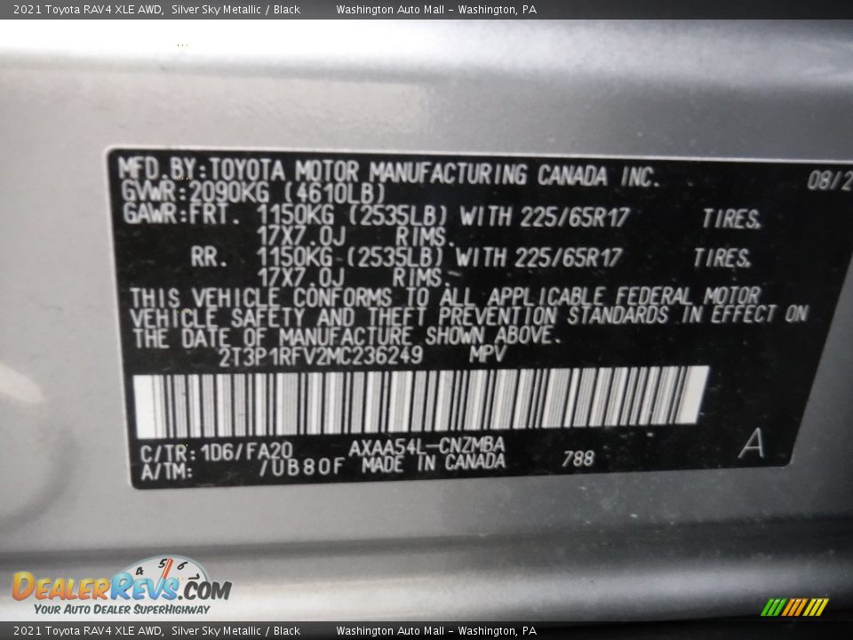 2021 Toyota RAV4 XLE AWD Silver Sky Metallic / Black Photo #33