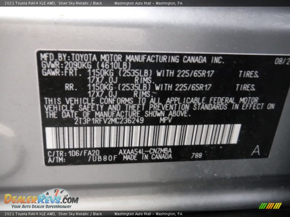 2021 Toyota RAV4 XLE AWD Silver Sky Metallic / Black Photo #33