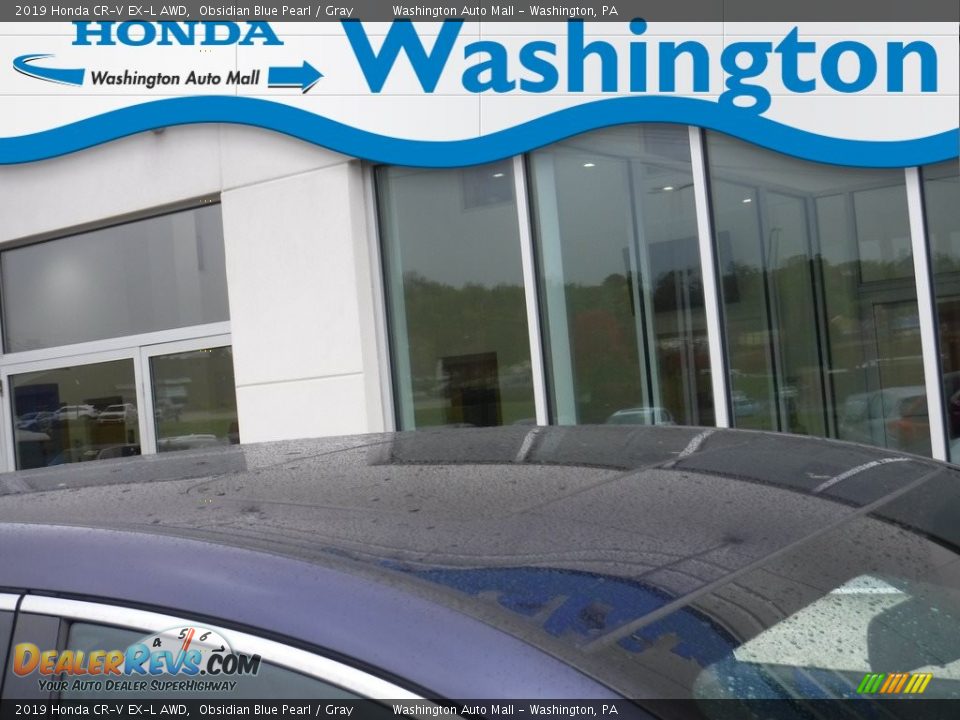 2019 Honda CR-V EX-L AWD Obsidian Blue Pearl / Gray Photo #3