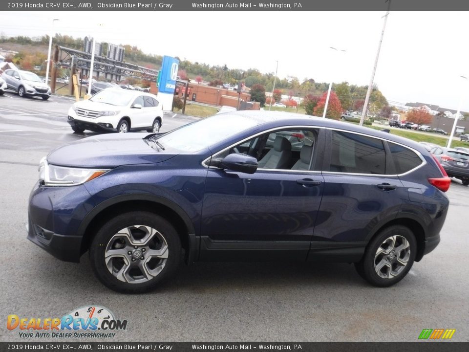 2019 Honda CR-V EX-L AWD Obsidian Blue Pearl / Gray Photo #7