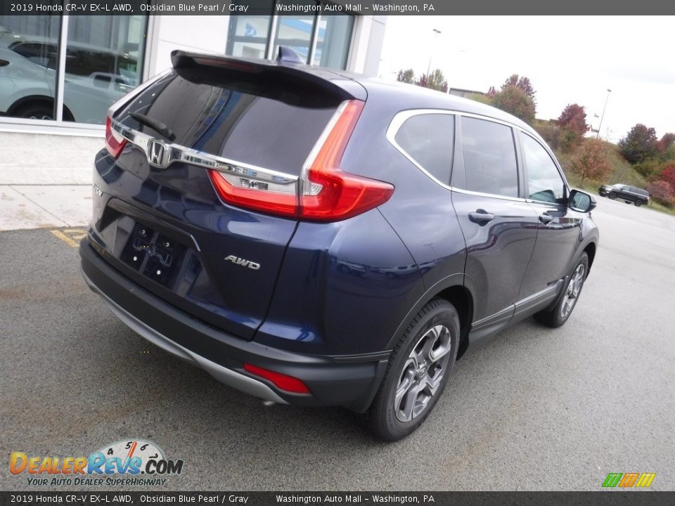 2019 Honda CR-V EX-L AWD Obsidian Blue Pearl / Gray Photo #10
