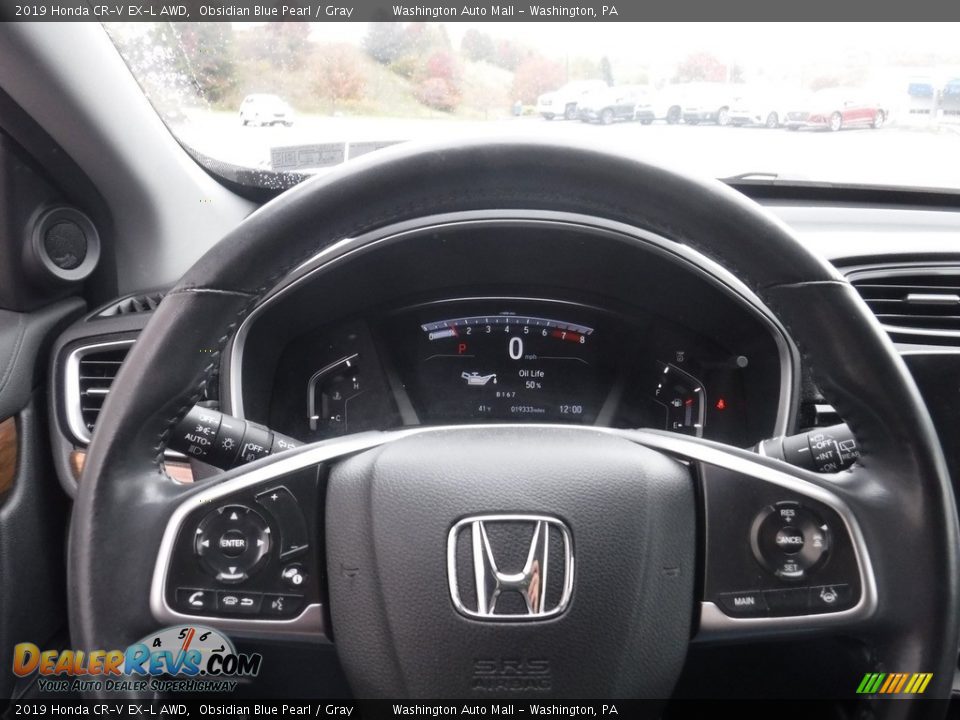 2019 Honda CR-V EX-L AWD Obsidian Blue Pearl / Gray Photo #25